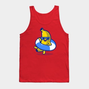 Cute Banana Wearing Balloon Cartoon Tank Top